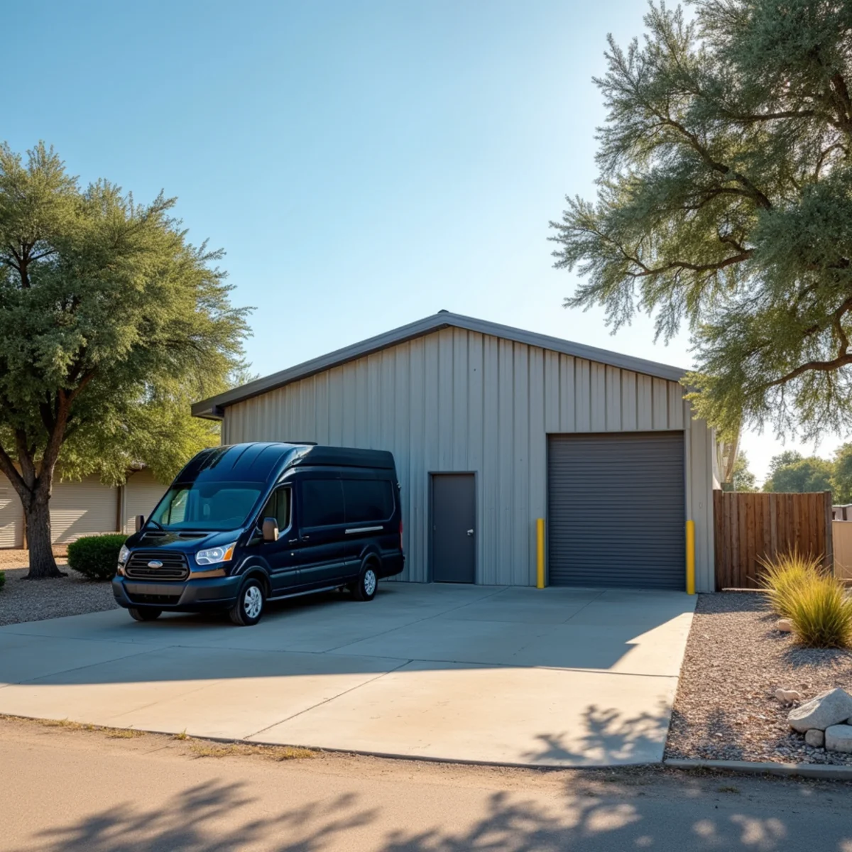 Crystal Falls Plumbing shop and service van fleet at 505 St. David's Loop in Leander, TX