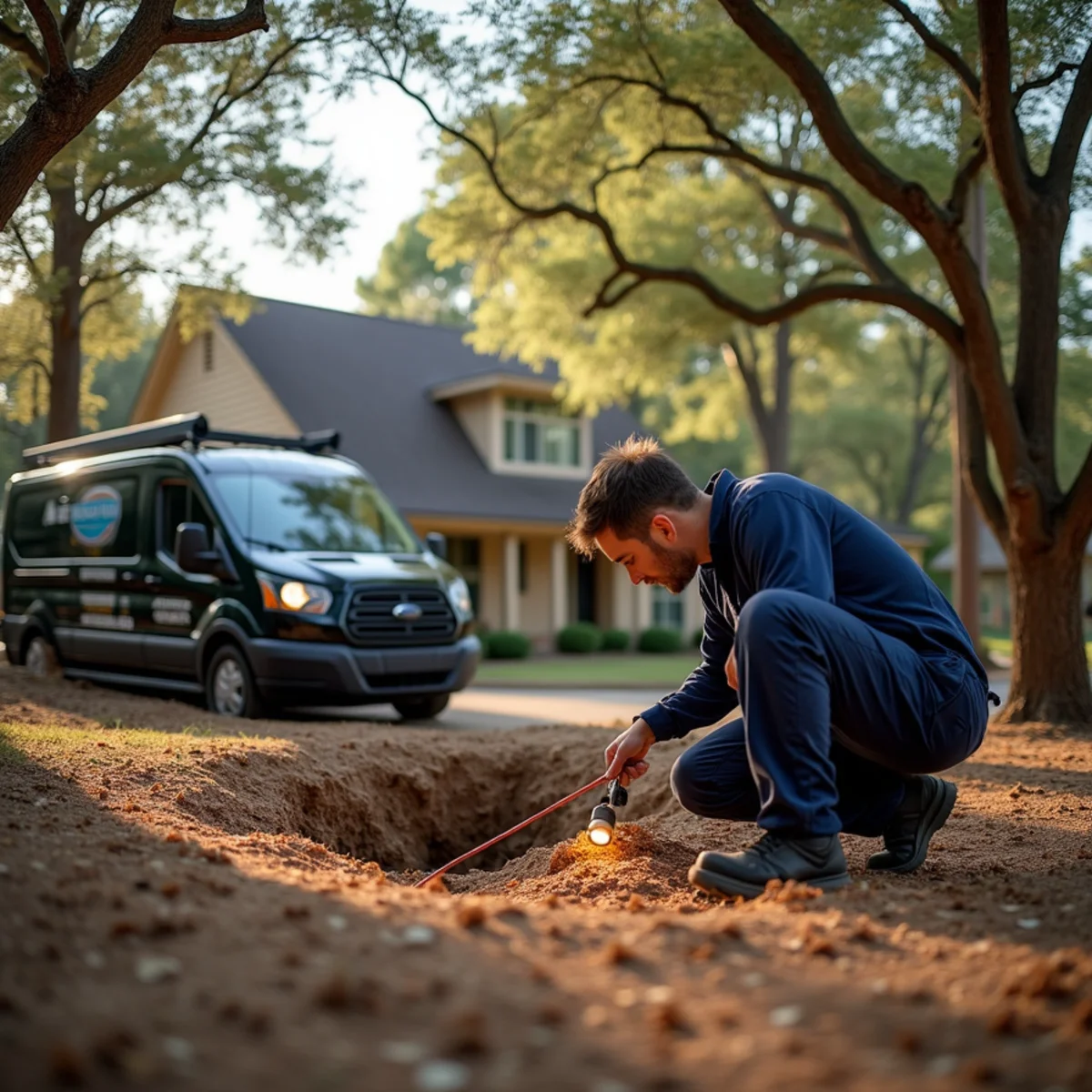 Licensed plumber servicing a home in Bastrop, TX