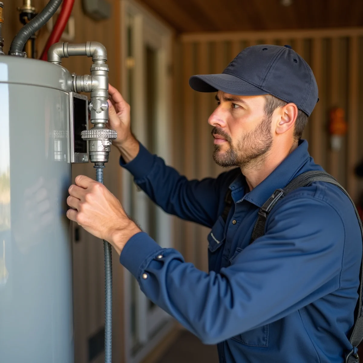Licensed plumber servicing a home in Buda, TX