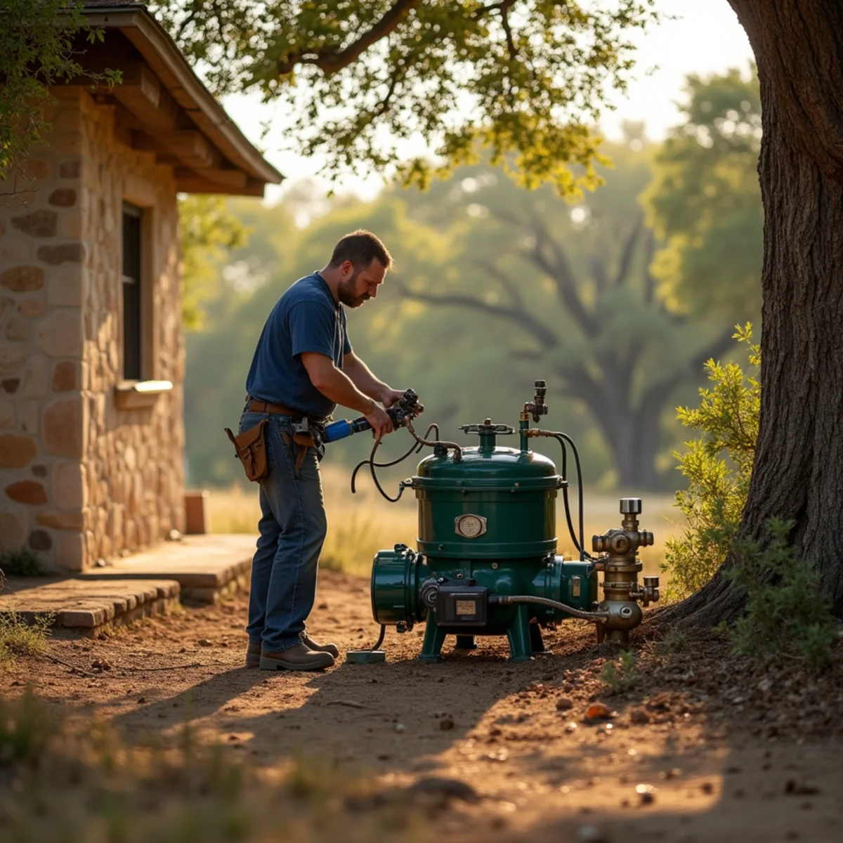Licensed plumber servicing a home in Dripping Springs, TX