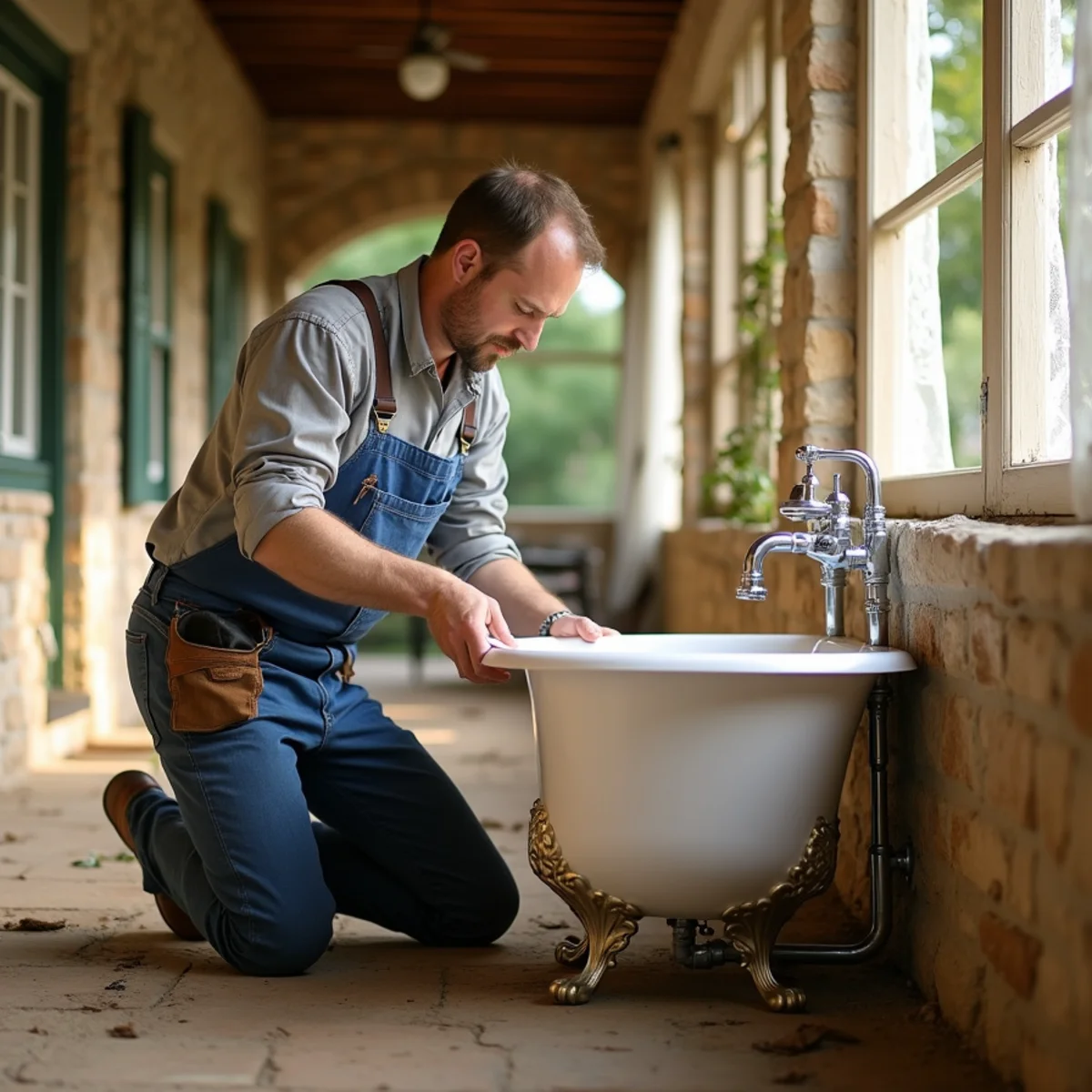 Licensed plumber servicing a home in Fredericksburg, TX