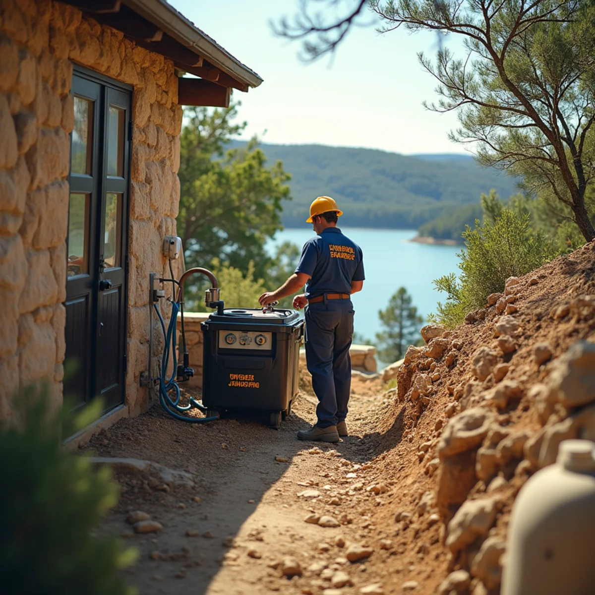 Licensed plumber servicing a home in Jonestown, TX