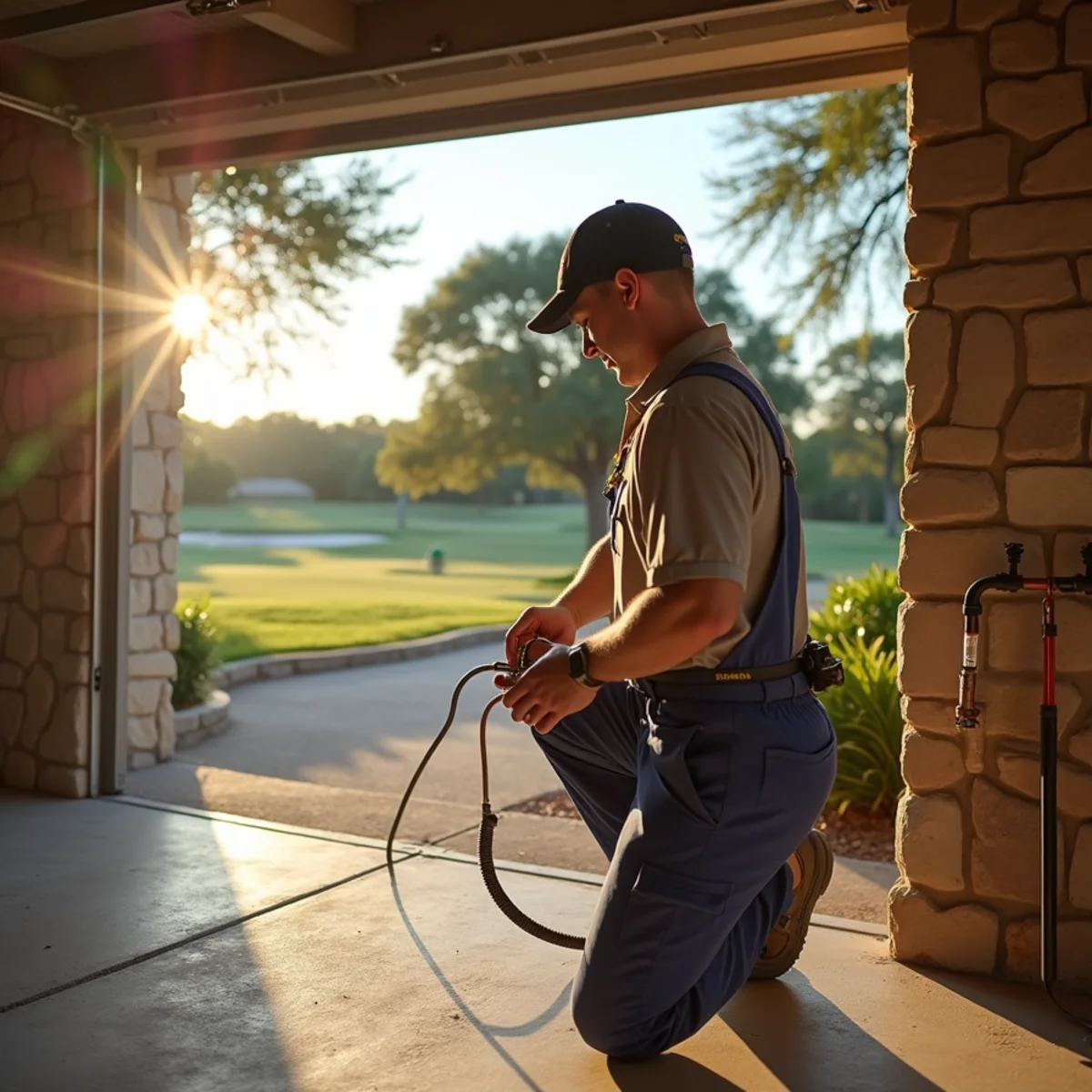 Licensed plumber servicing a home in Lago Vista, TX