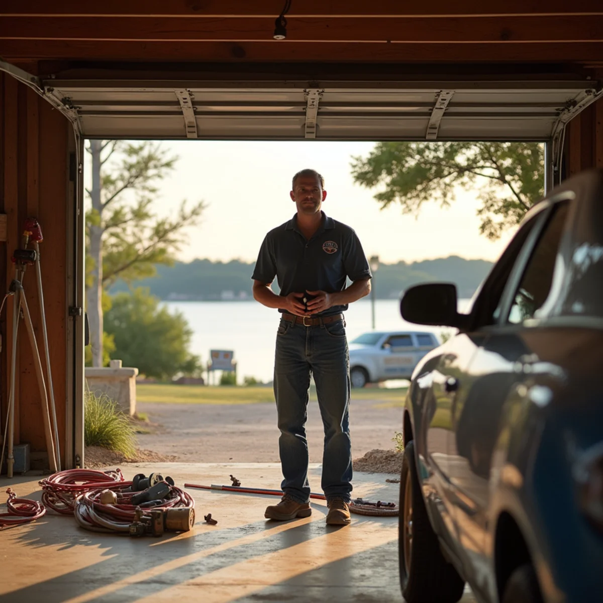Licensed plumber servicing a home in Lakeway, TX