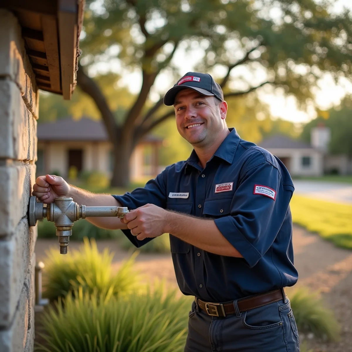 Licensed plumber servicing a home in Llano, TX