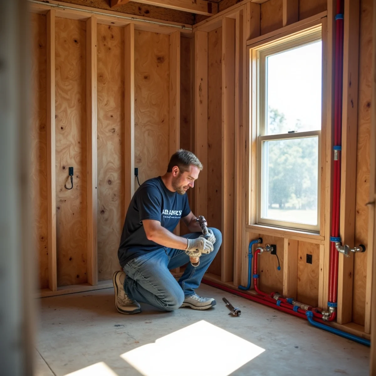 Plumbing rough-in inspection in a new Leander TX construction home
