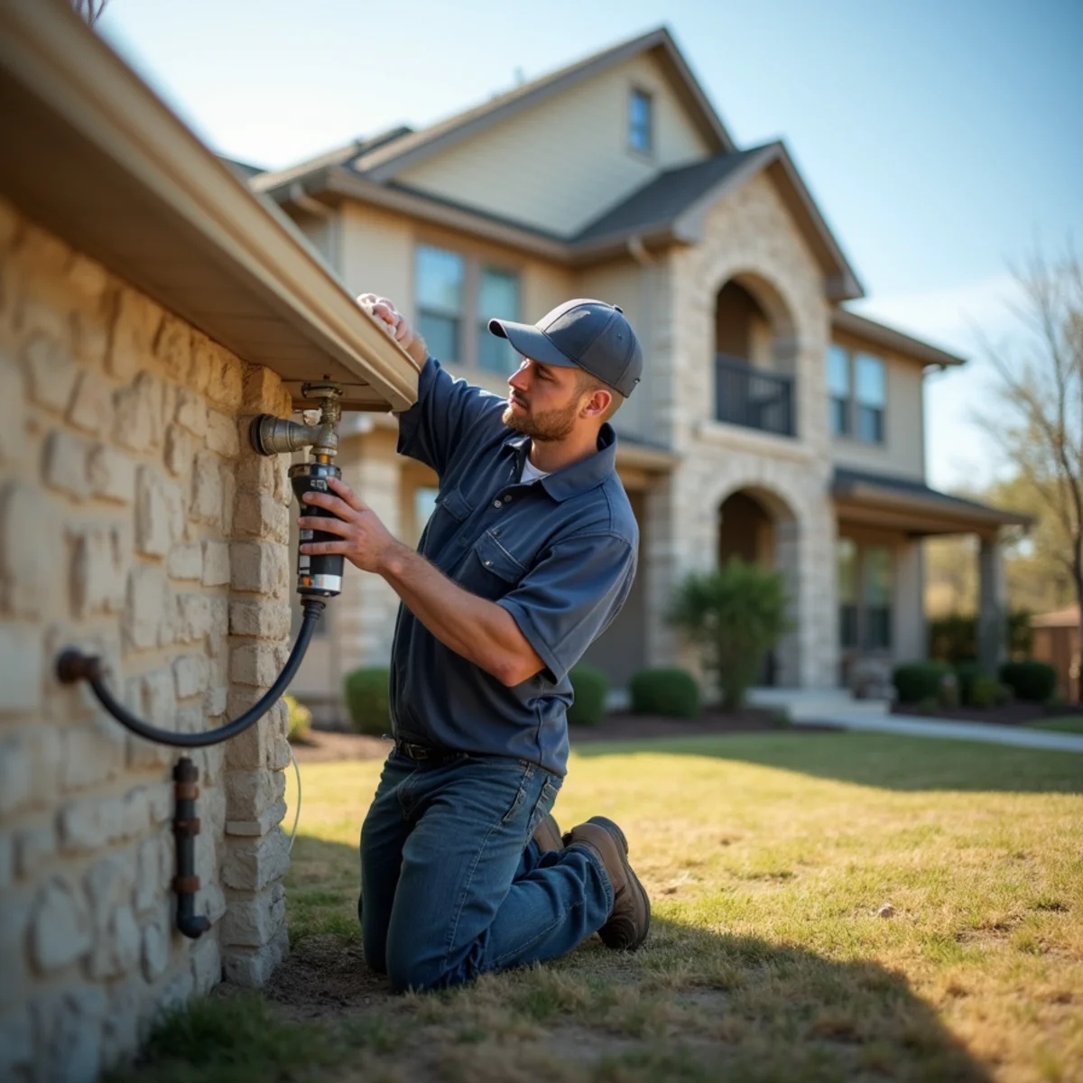 Licensed plumber servicing a home in Robinson, TX
