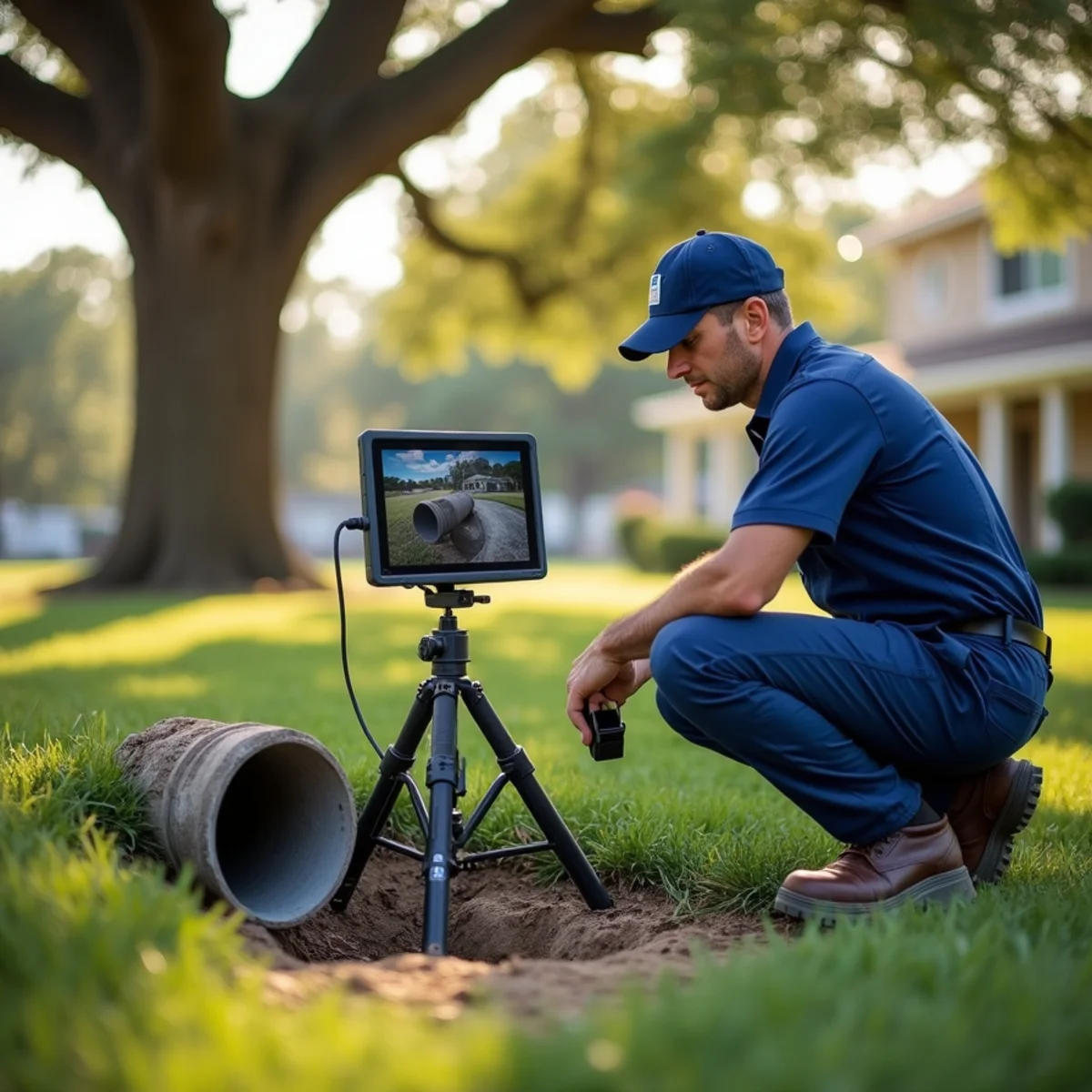 Sewer camera inspection of a Leander TX residential sewer lateral