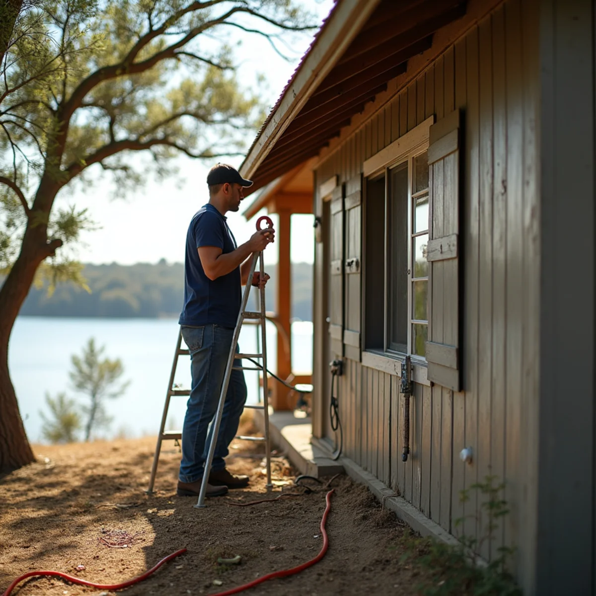 Licensed plumber servicing a home in Volente, TX