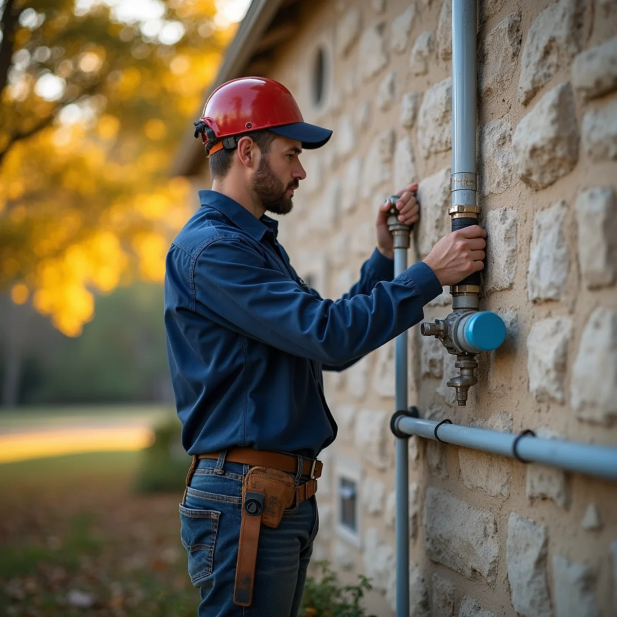 Winterizing pipes in a Leander TX home before a hard freeze event